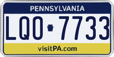 PA license plate LQO7733