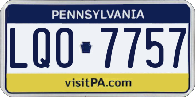 PA license plate LQO7757