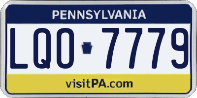 PA license plate LQO7779