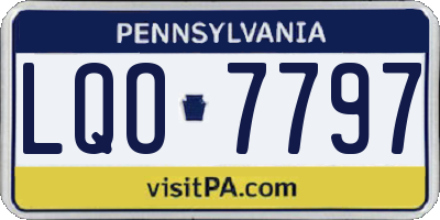 PA license plate LQO7797