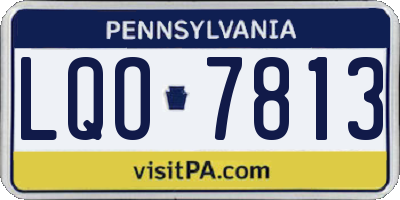 PA license plate LQO7813