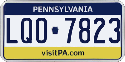PA license plate LQO7823