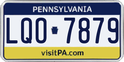 PA license plate LQO7879