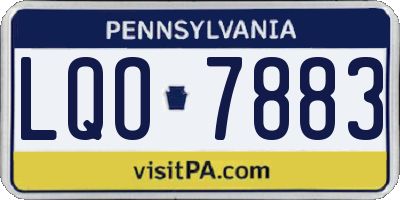 PA license plate LQO7883