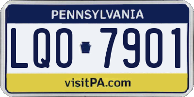 PA license plate LQO7901