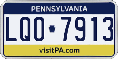 PA license plate LQO7913