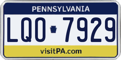 PA license plate LQO7929