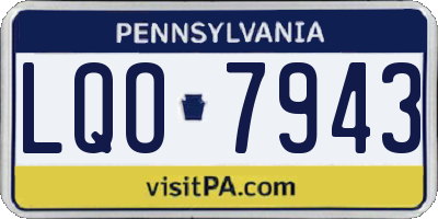 PA license plate LQO7943