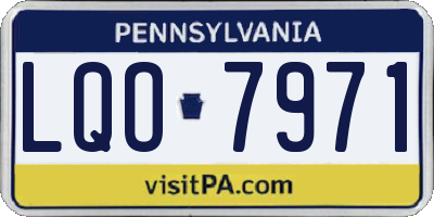 PA license plate LQO7971