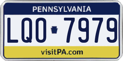 PA license plate LQO7979