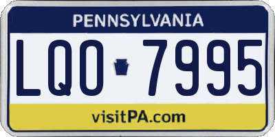 PA license plate LQO7995
