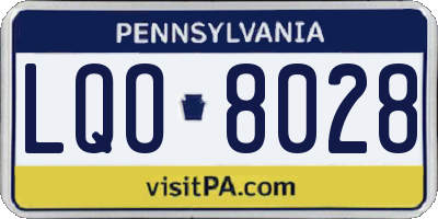 PA license plate LQO8028
