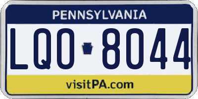 PA license plate LQO8044
