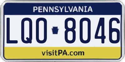 PA license plate LQO8046