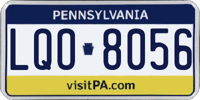 PA license plate LQO8056