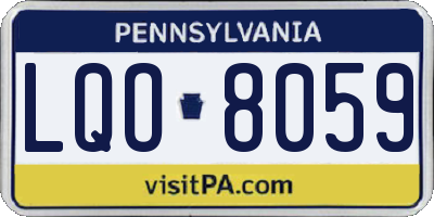 PA license plate LQO8059