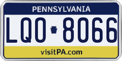 PA license plate LQO8066