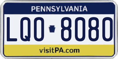 PA license plate LQO8080