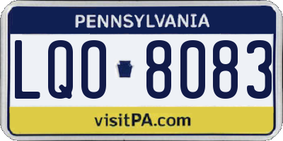 PA license plate LQO8083
