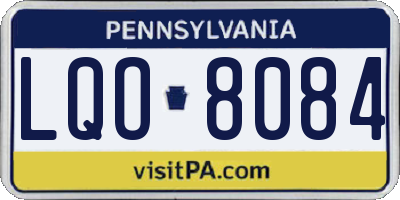 PA license plate LQO8084