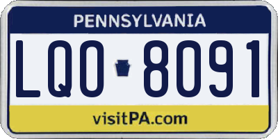PA license plate LQO8091