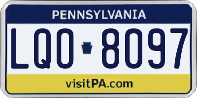 PA license plate LQO8097