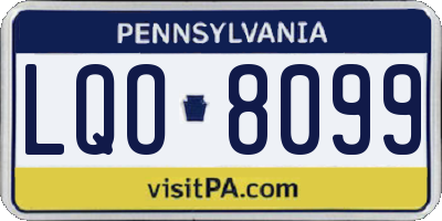 PA license plate LQO8099