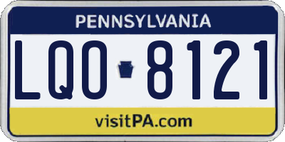 PA license plate LQO8121