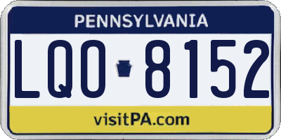 PA license plate LQO8152