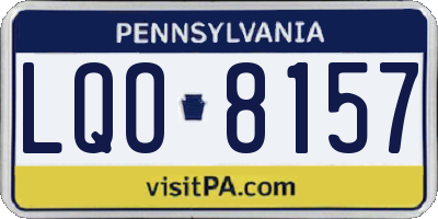 PA license plate LQO8157