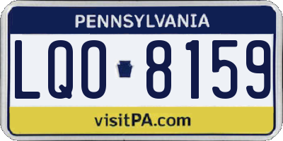 PA license plate LQO8159