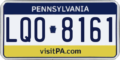 PA license plate LQO8161