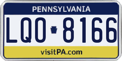 PA license plate LQO8166