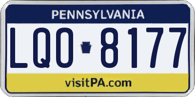 PA license plate LQO8177