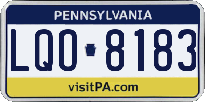 PA license plate LQO8183