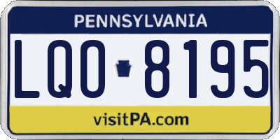 PA license plate LQO8195