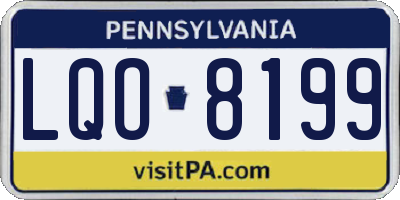 PA license plate LQO8199