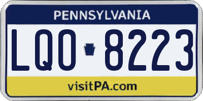 PA license plate LQO8223