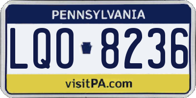 PA license plate LQO8236
