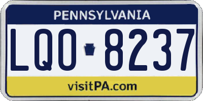 PA license plate LQO8237