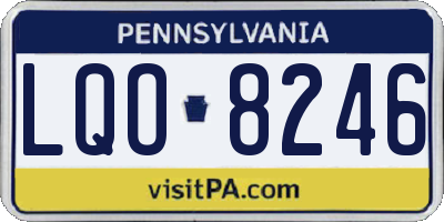 PA license plate LQO8246