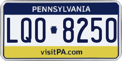 PA license plate LQO8250