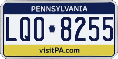 PA license plate LQO8255