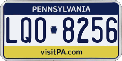 PA license plate LQO8256