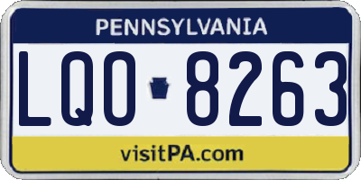 PA license plate LQO8263