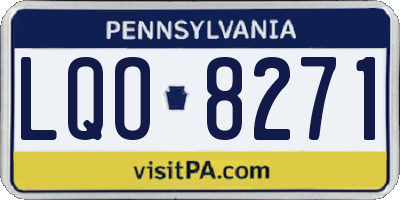 PA license plate LQO8271