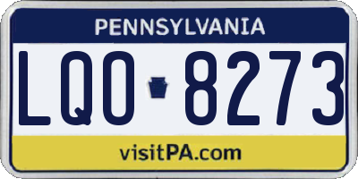 PA license plate LQO8273