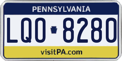 PA license plate LQO8280