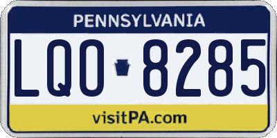 PA license plate LQO8285