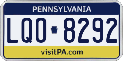PA license plate LQO8292